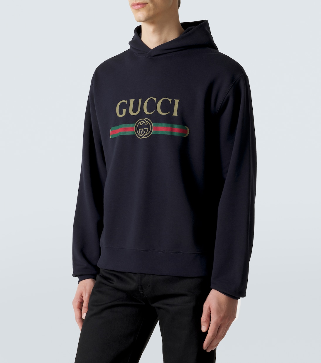 Felpa in jersey di cotone e cashmere con logo | Gucci