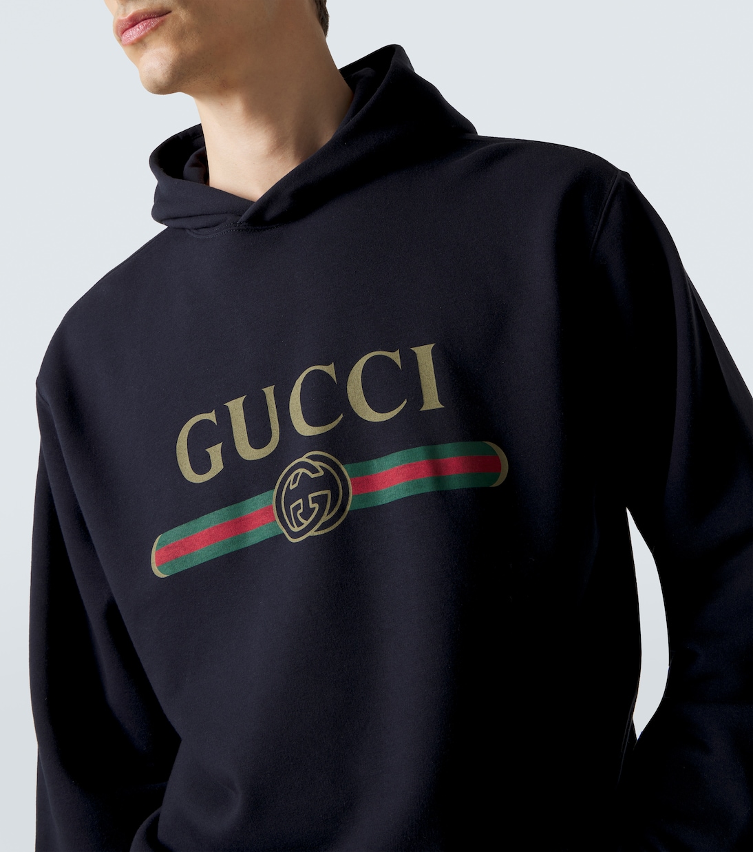 Felpa in jersey di cotone e cashmere con logo | Gucci