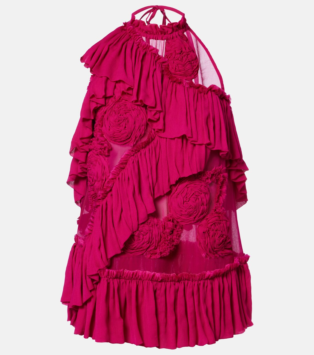 Floral-appliqué ruffled top | Dries Van Noten