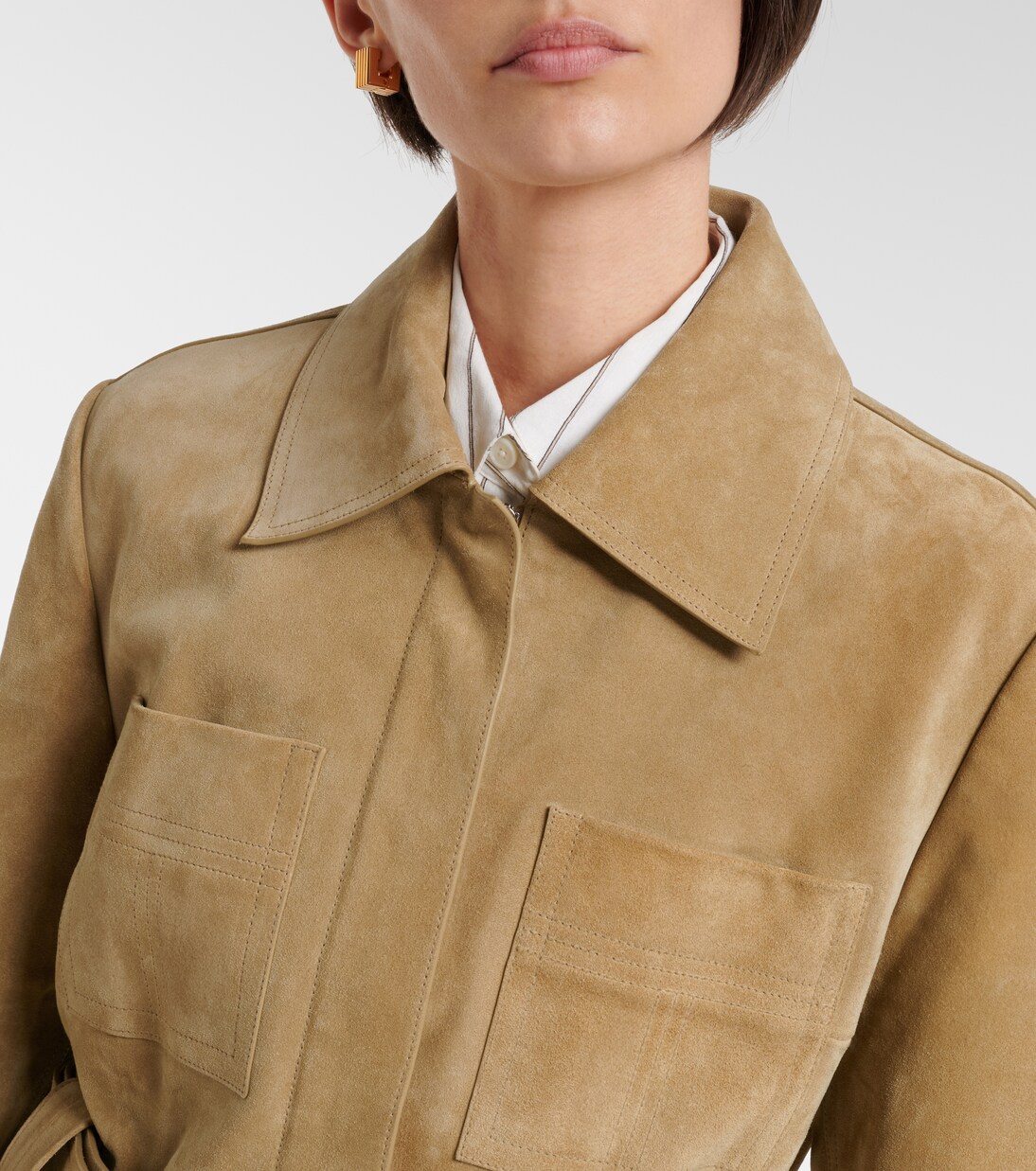 Belted suede jacket | Tory Burch