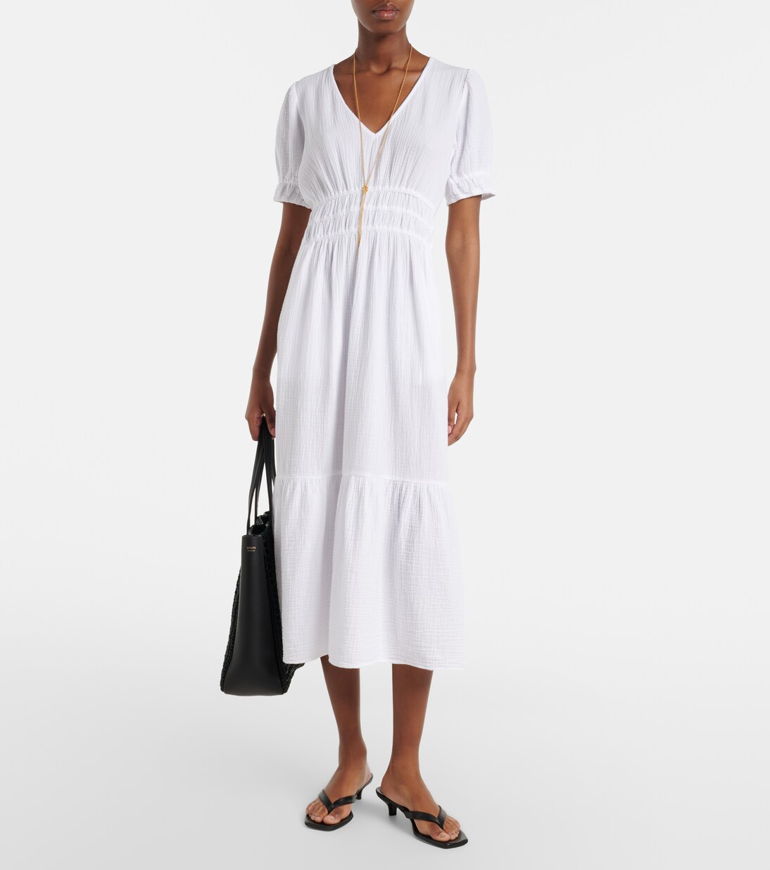 Robe midi Rivelle en coton | Velvet