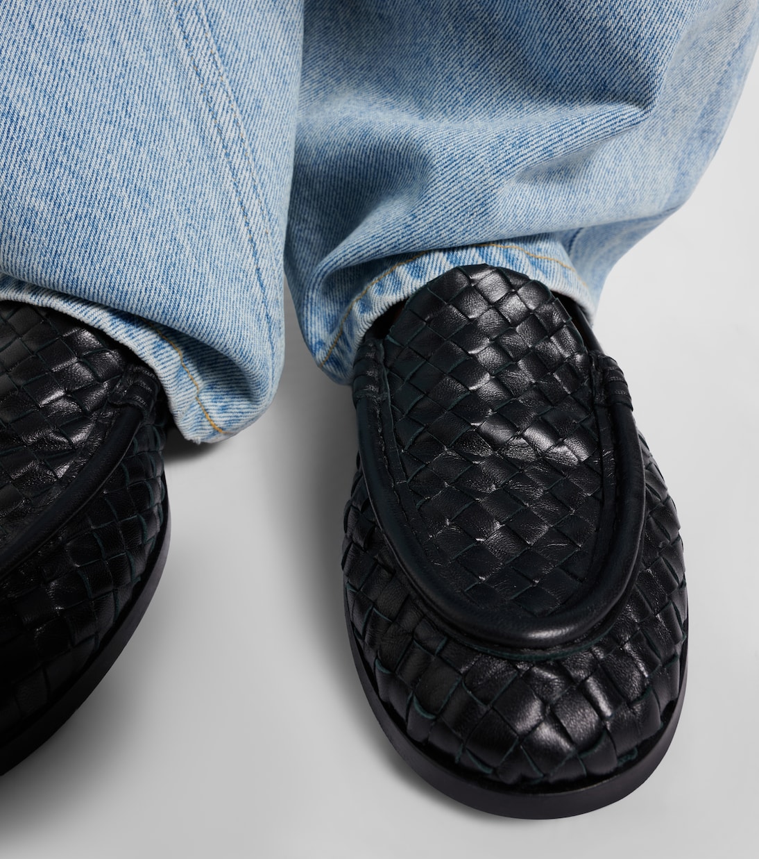 Silenzio Intrecciato leather loafers | Bottega Veneta