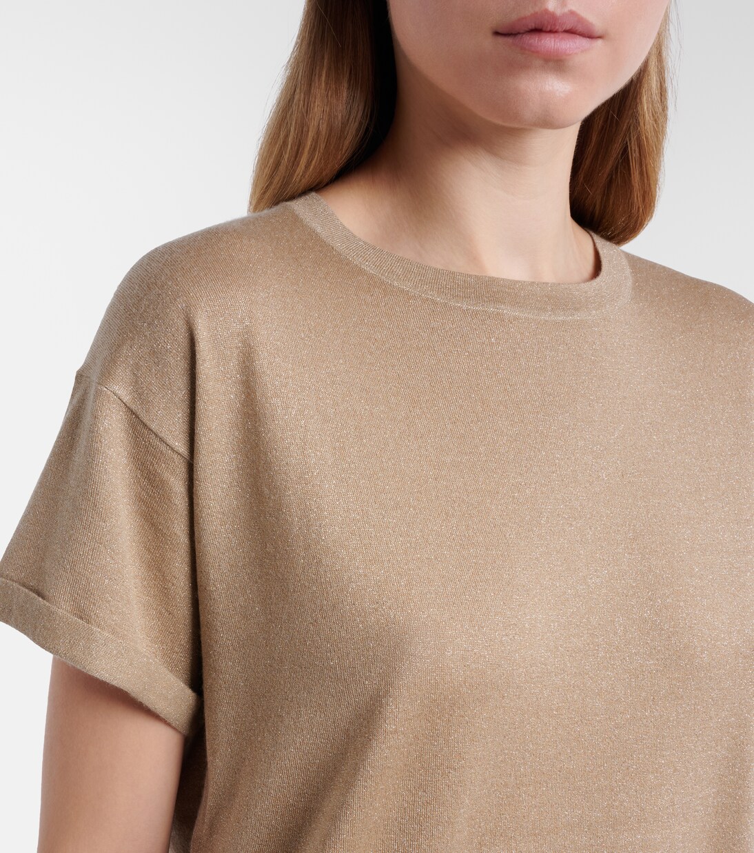 Lurex® 캐시미어 실크 블렌드 티셔츠 | Brunello Cucinelli