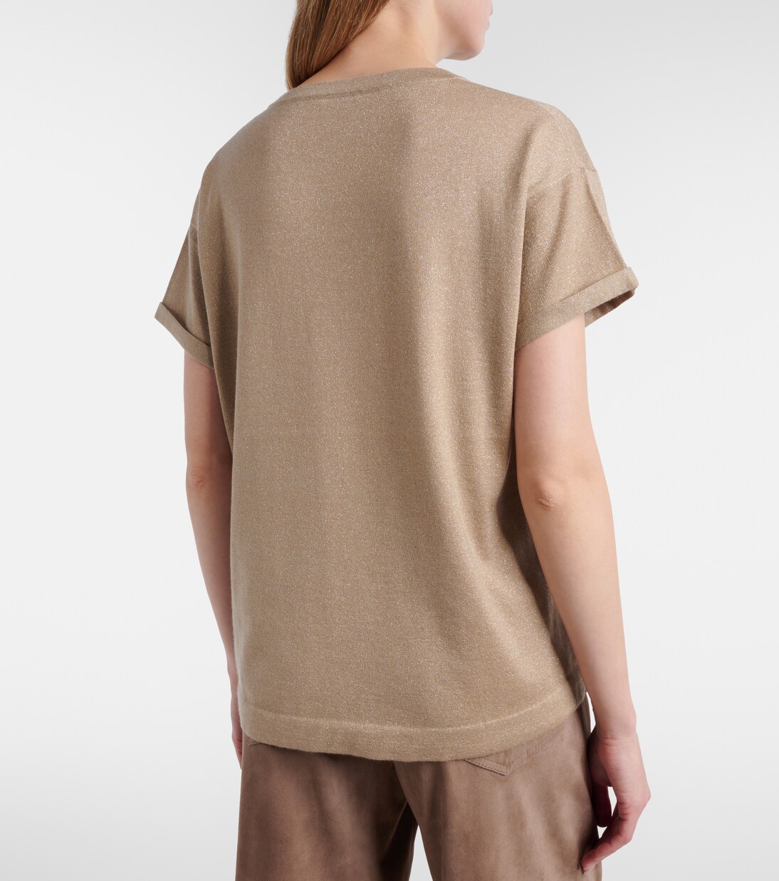 Lurex® 캐시미어 실크 블렌드 티셔츠 | Brunello Cucinelli