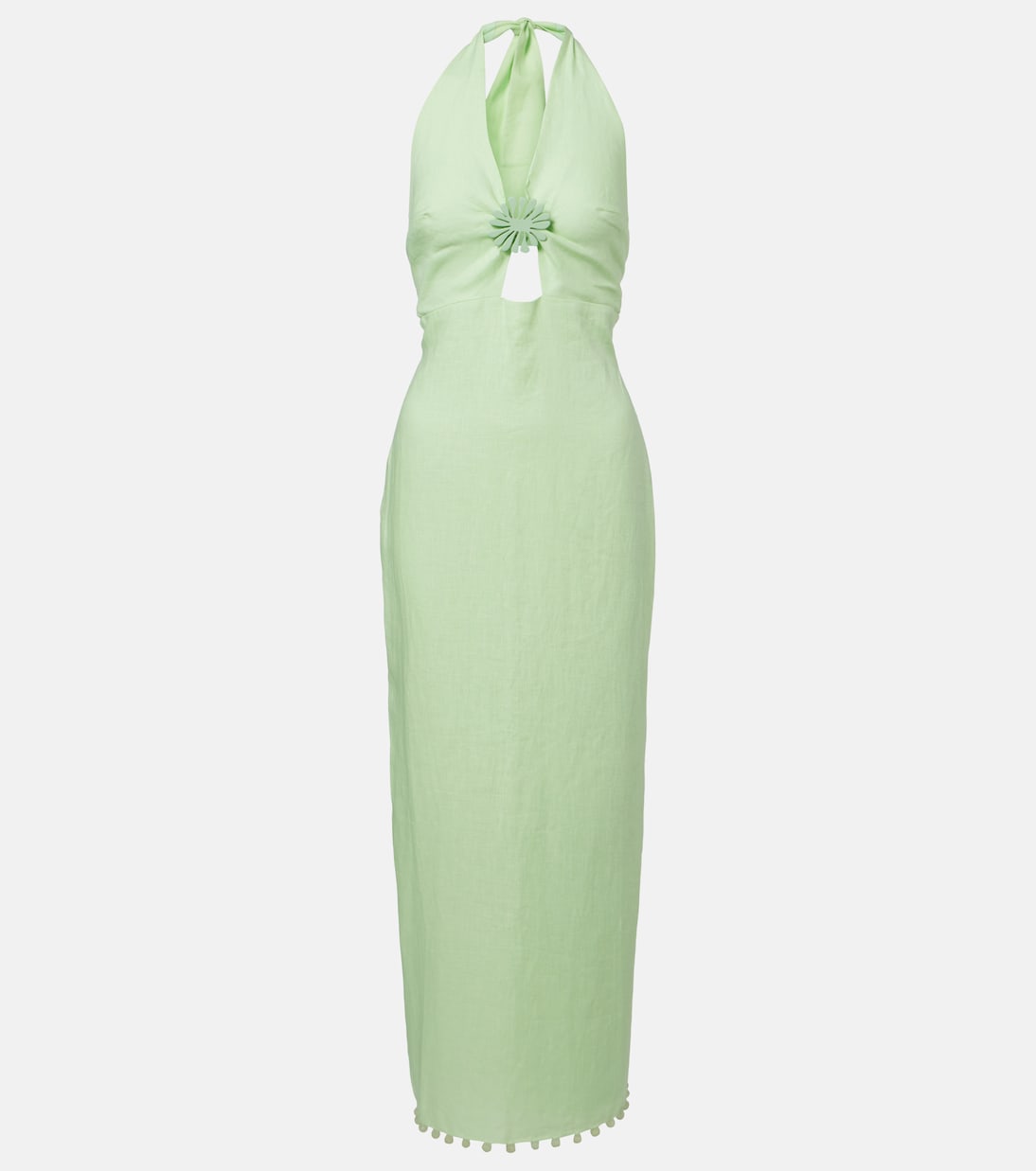 Orly halterneck linen midi dress | Cala de la Cruz