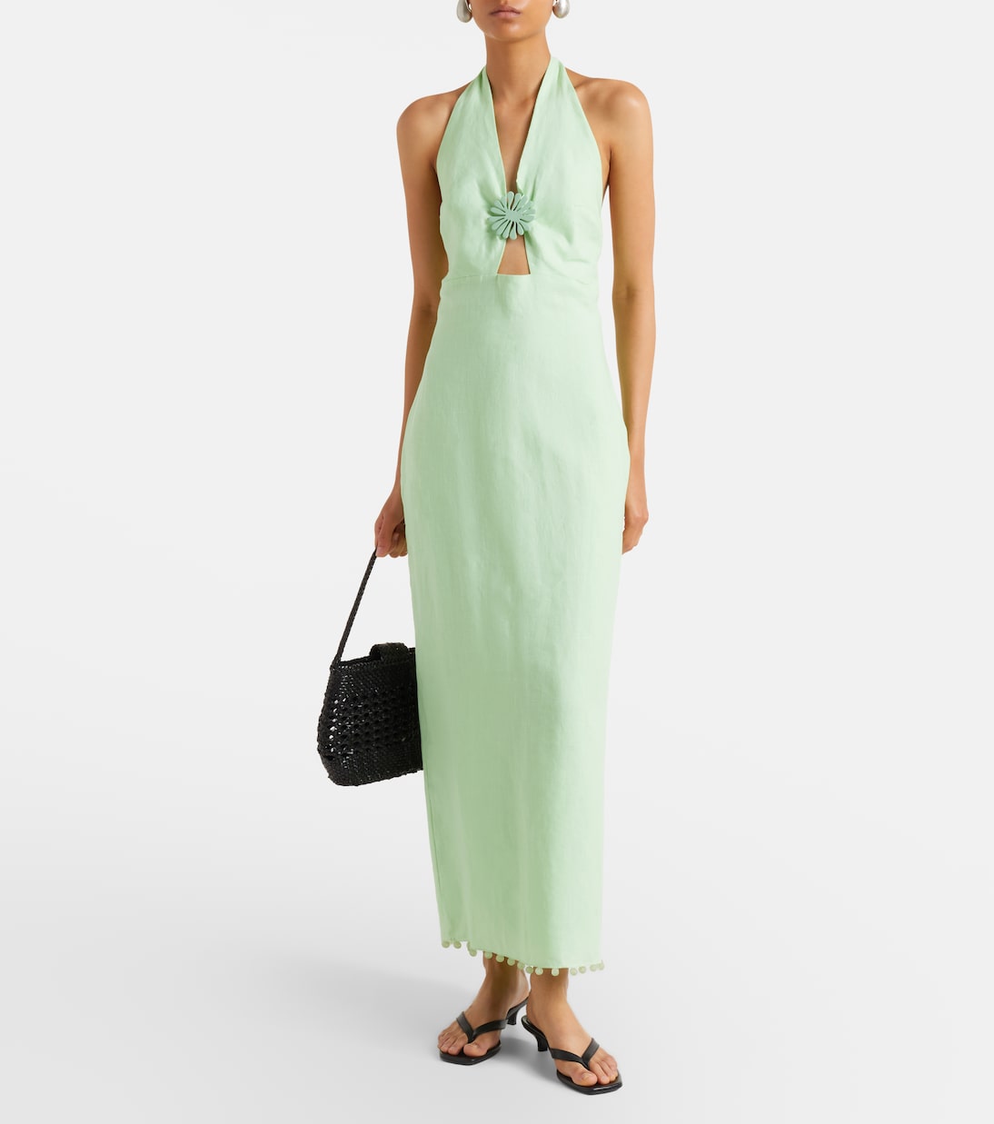 Orly halterneck linen midi dress | Cala de la Cruz