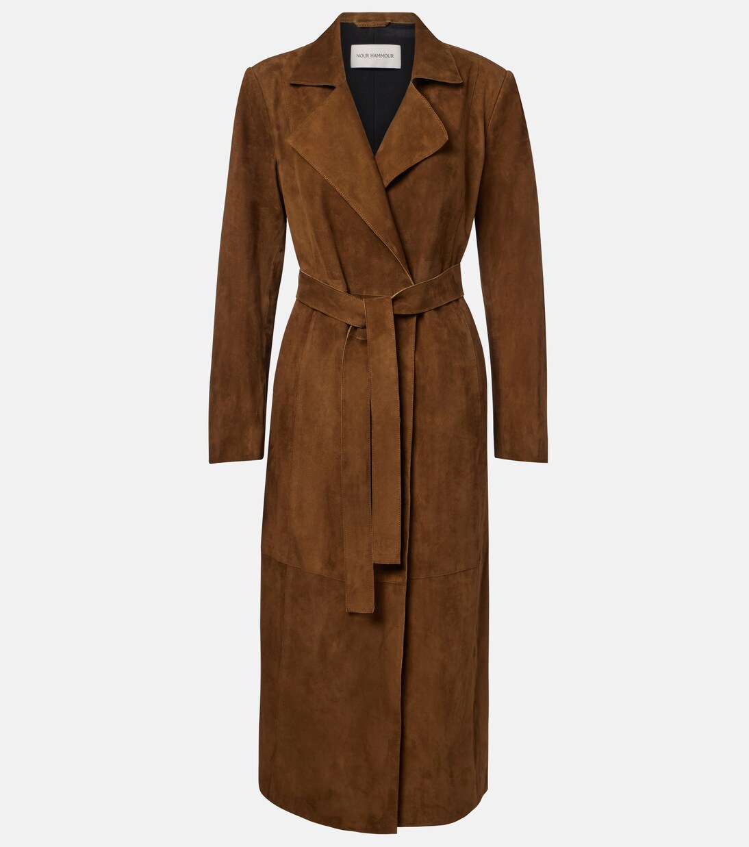 Winona belted suede wrap coat | Nour Hammour