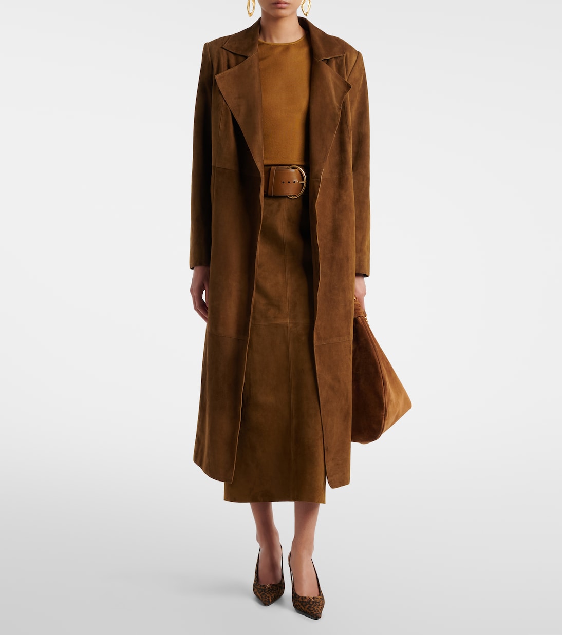 Winona belted suede wrap coat | Nour Hammour