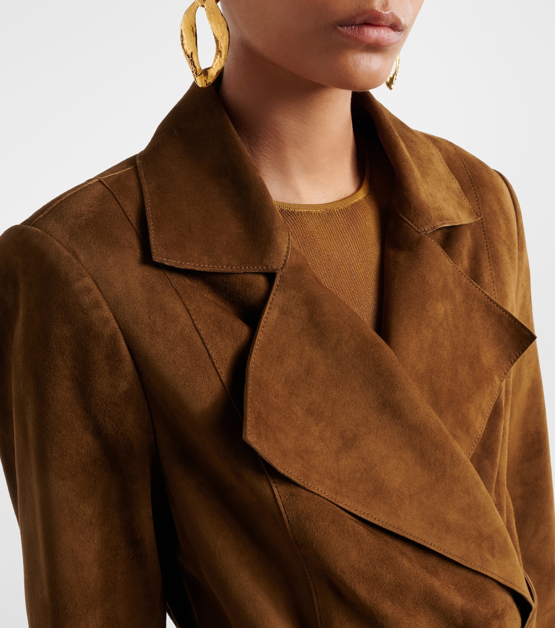 Winona belted suede wrap coat | Nour Hammour