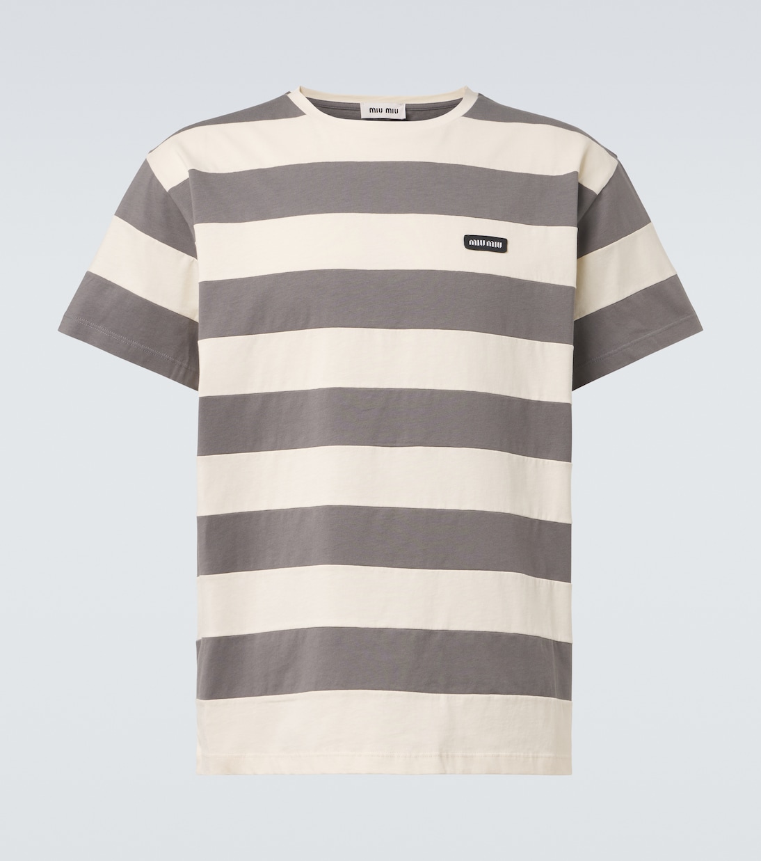Striped cotton jersey T-shirt | Miu Miu