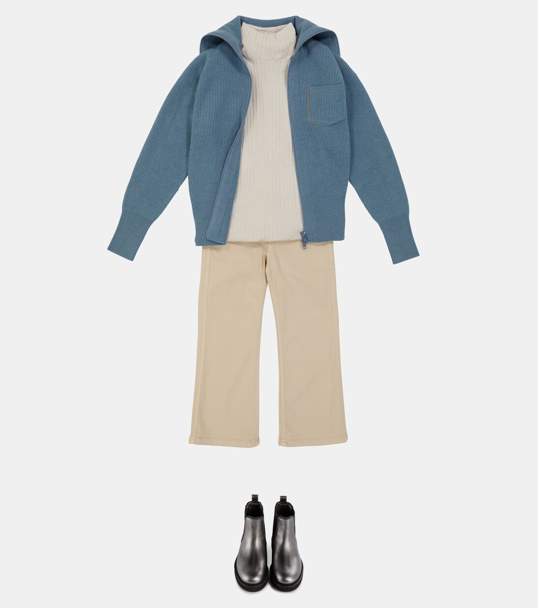Zipped cashmere cardigan | Brunello Cucinelli Kids