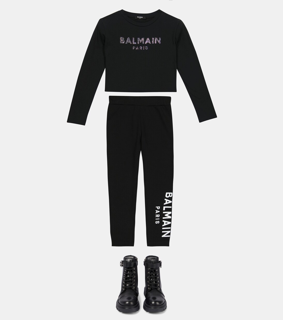 Embellished cotton crop top | Balmain Kids
