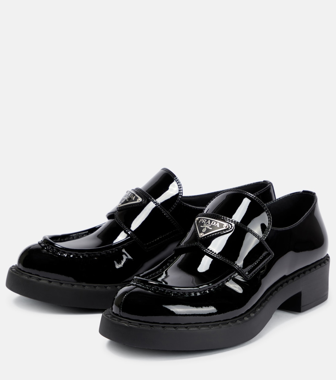 Logo patent leather loafers | Prada