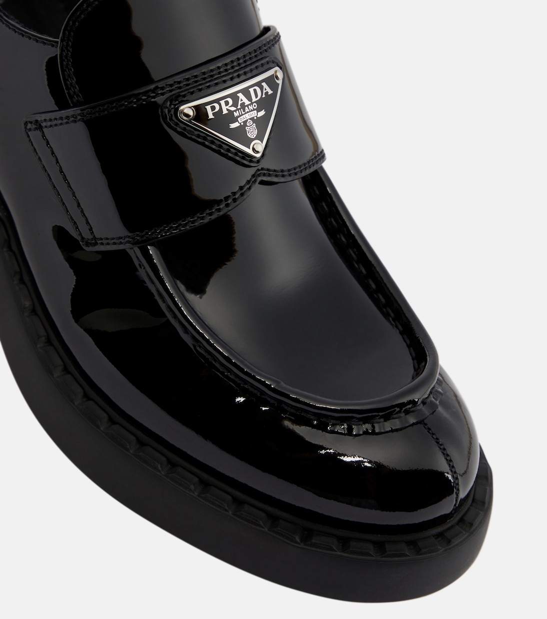 Logo patent leather loafers | Prada
