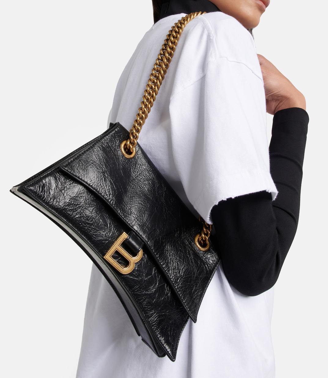 Schultertasche Crush Small aus Leder | Balenciaga