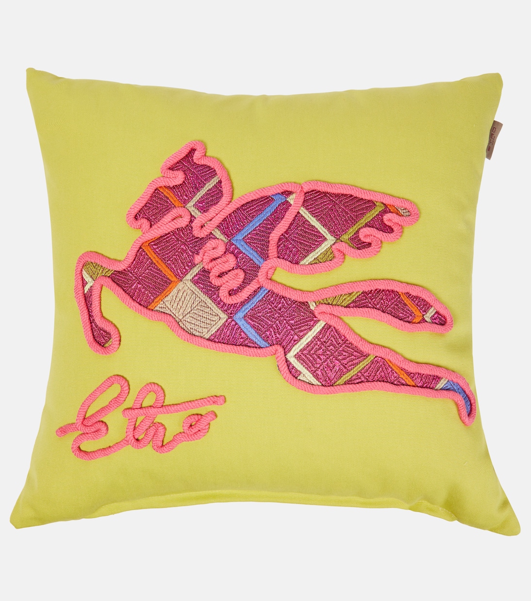 Pegaso embroidered cotton cushion | Etro