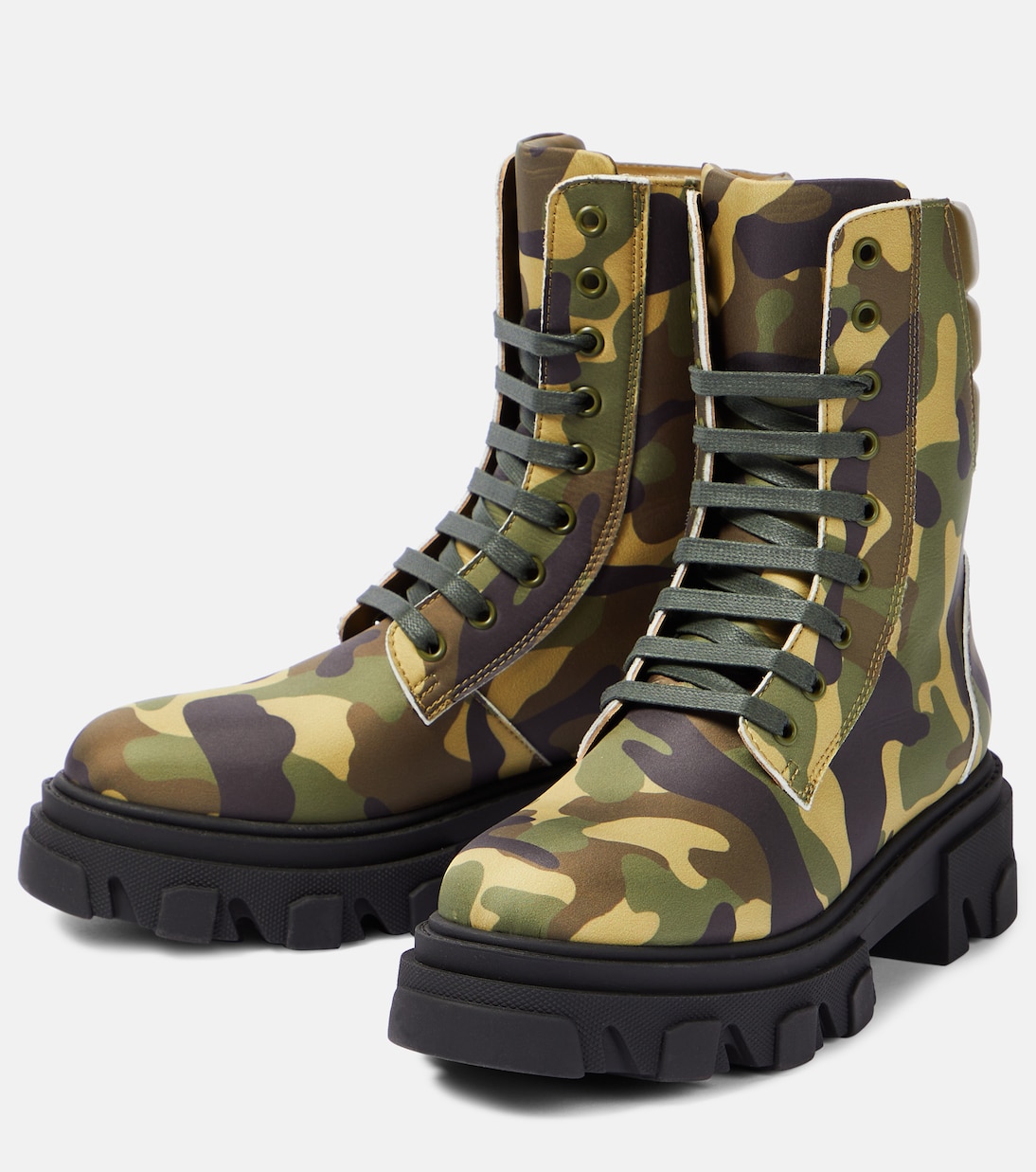 Gia 35 camouflage combat boots | Gia Borghini