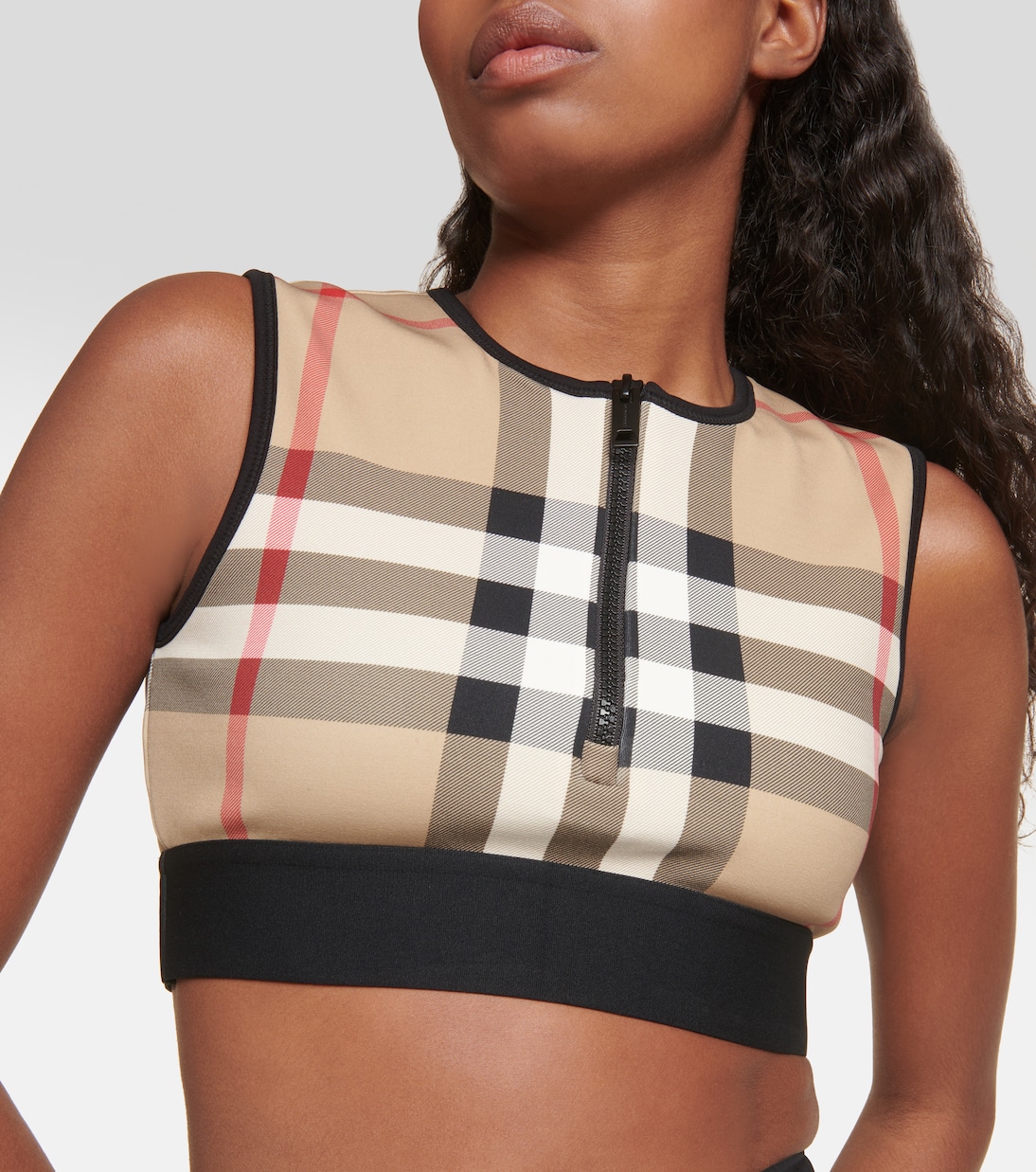 Cropped-Top Burberry Check aus Jersey | Burberry
