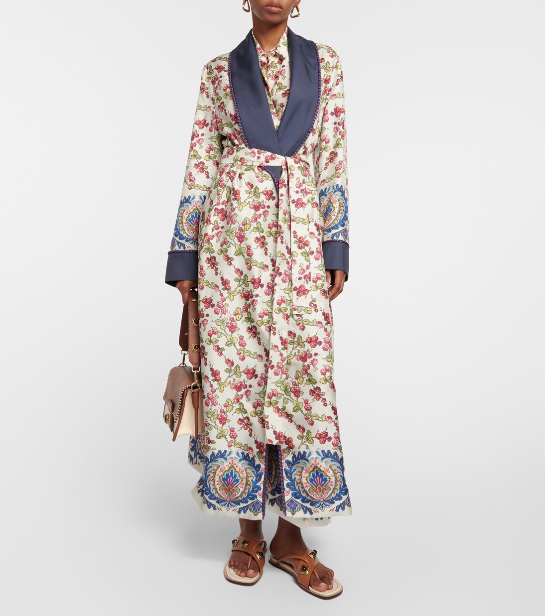 Belted printed silk coat | Etro