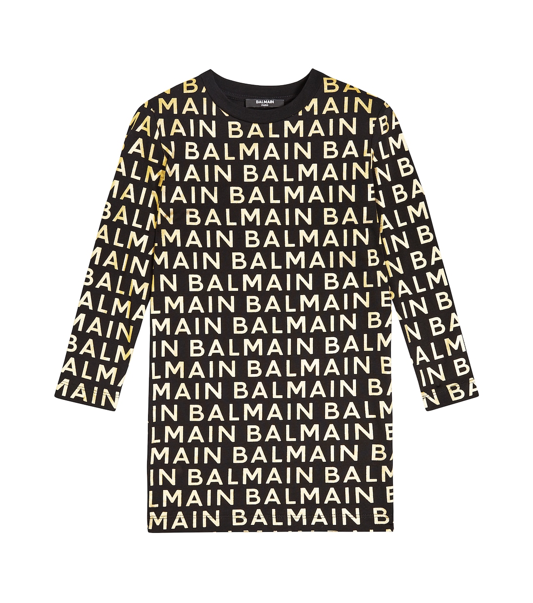 Robe imprimée en coton à logo | Balmain Kids