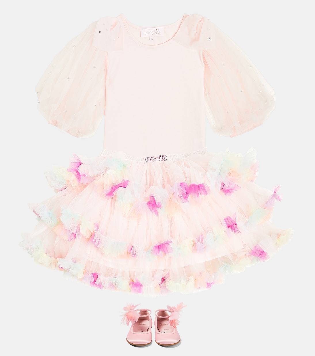 Papillion cotton jersey and tulle top | Tutu Du Monde