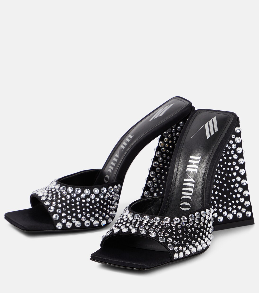 Verzierte Pantoletten Devon aus Satin | The Attico