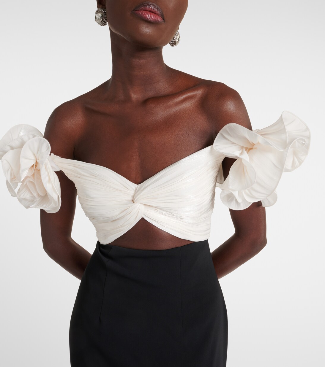 Abito midi Ziselle in crêpe con cut-out | Costarellos