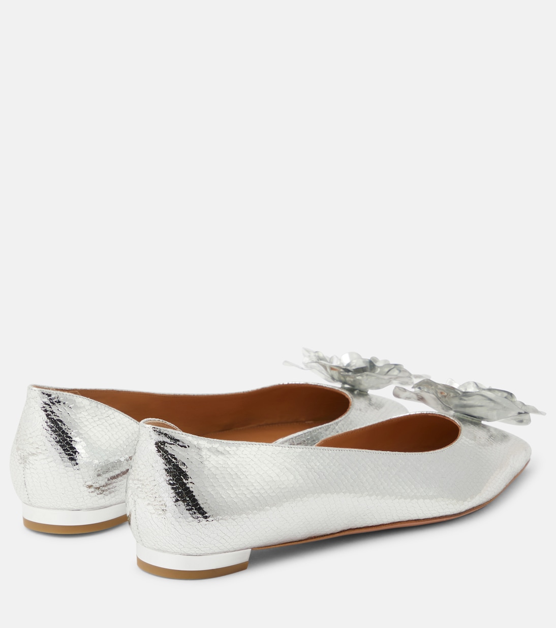 Paris Rose mirrored leather ballet flats | Aquazzura