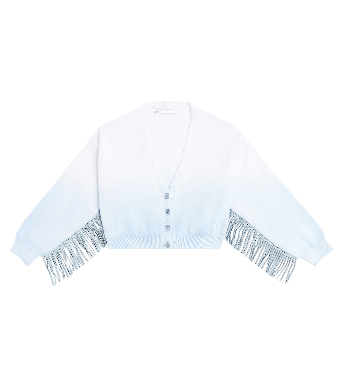Fringed ombré cotton cardigan | Monnalisa