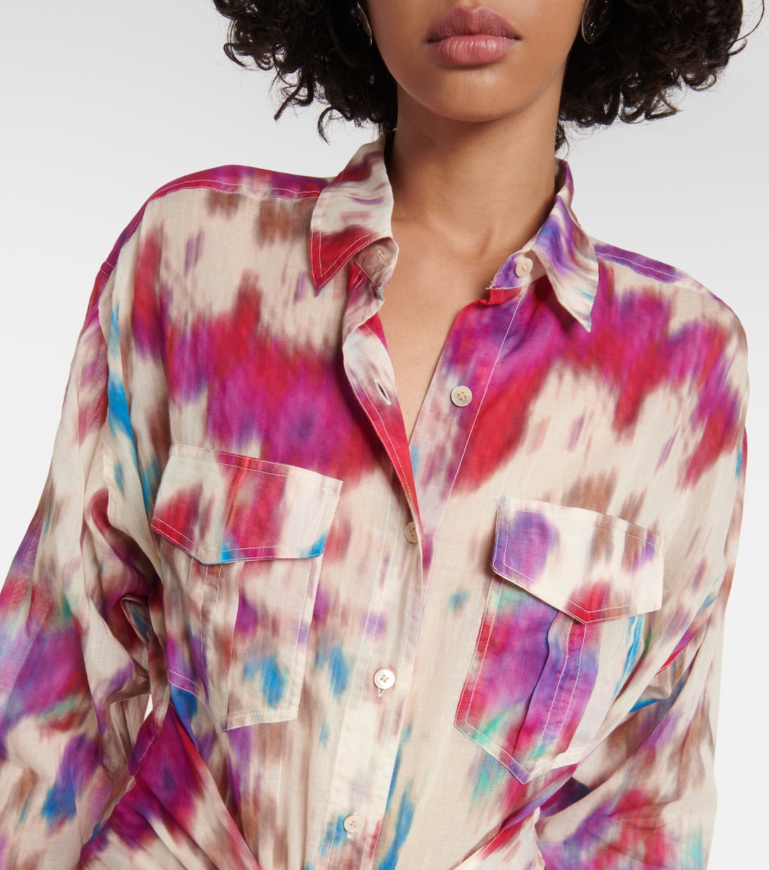 Robe chemise Nesly imprimée en coton | Marant Etoile
