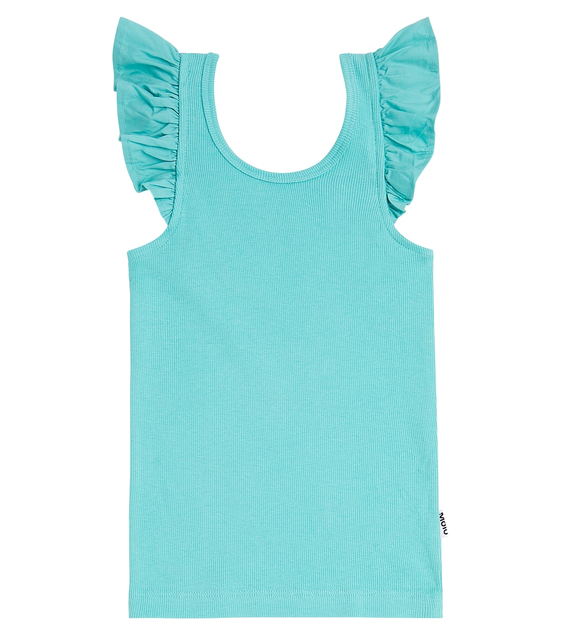 Ranja ribbed-knit ruffled cotton-blend top | Molo