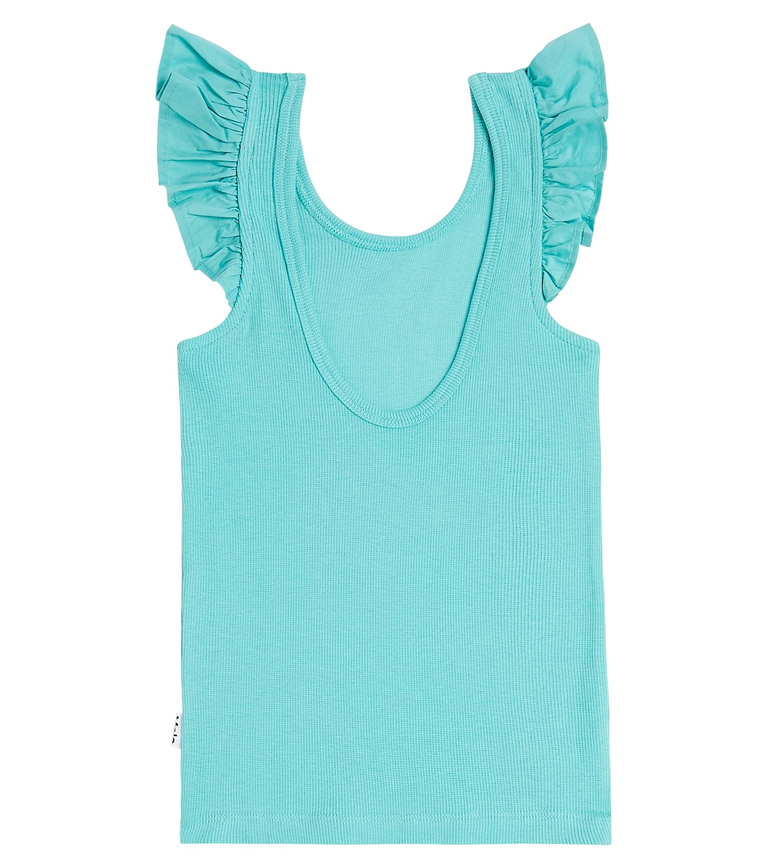 Ranja ribbed-knit ruffled cotton-blend top | Molo