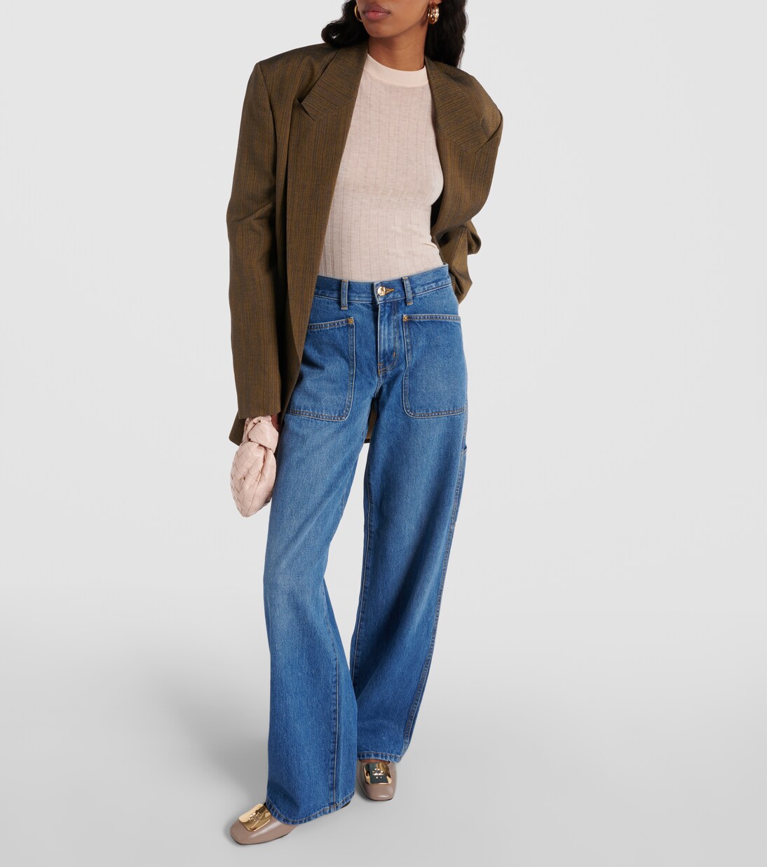 High-rise cargo jeans | Tory Burch