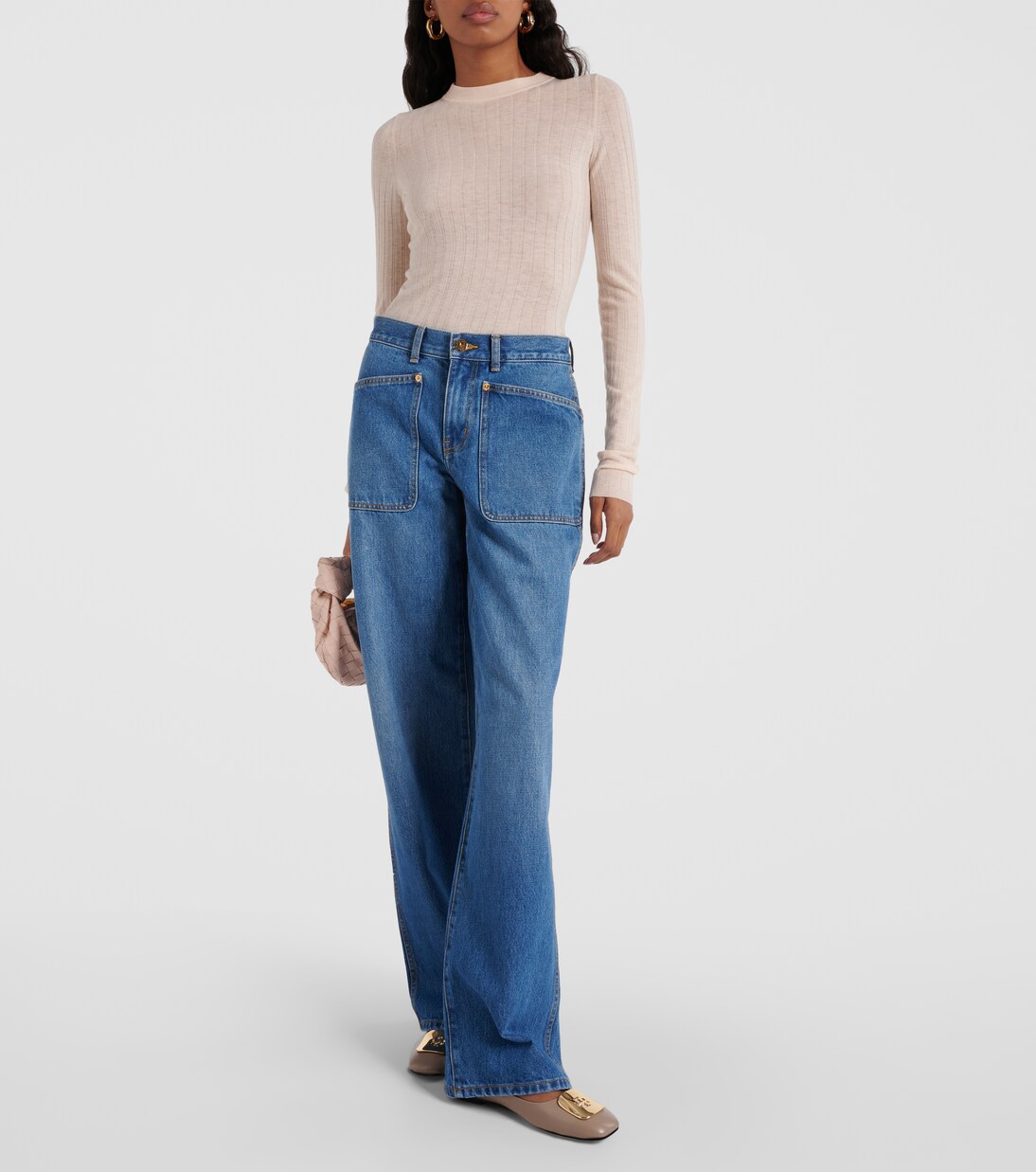 High-rise cargo jeans | Tory Burch