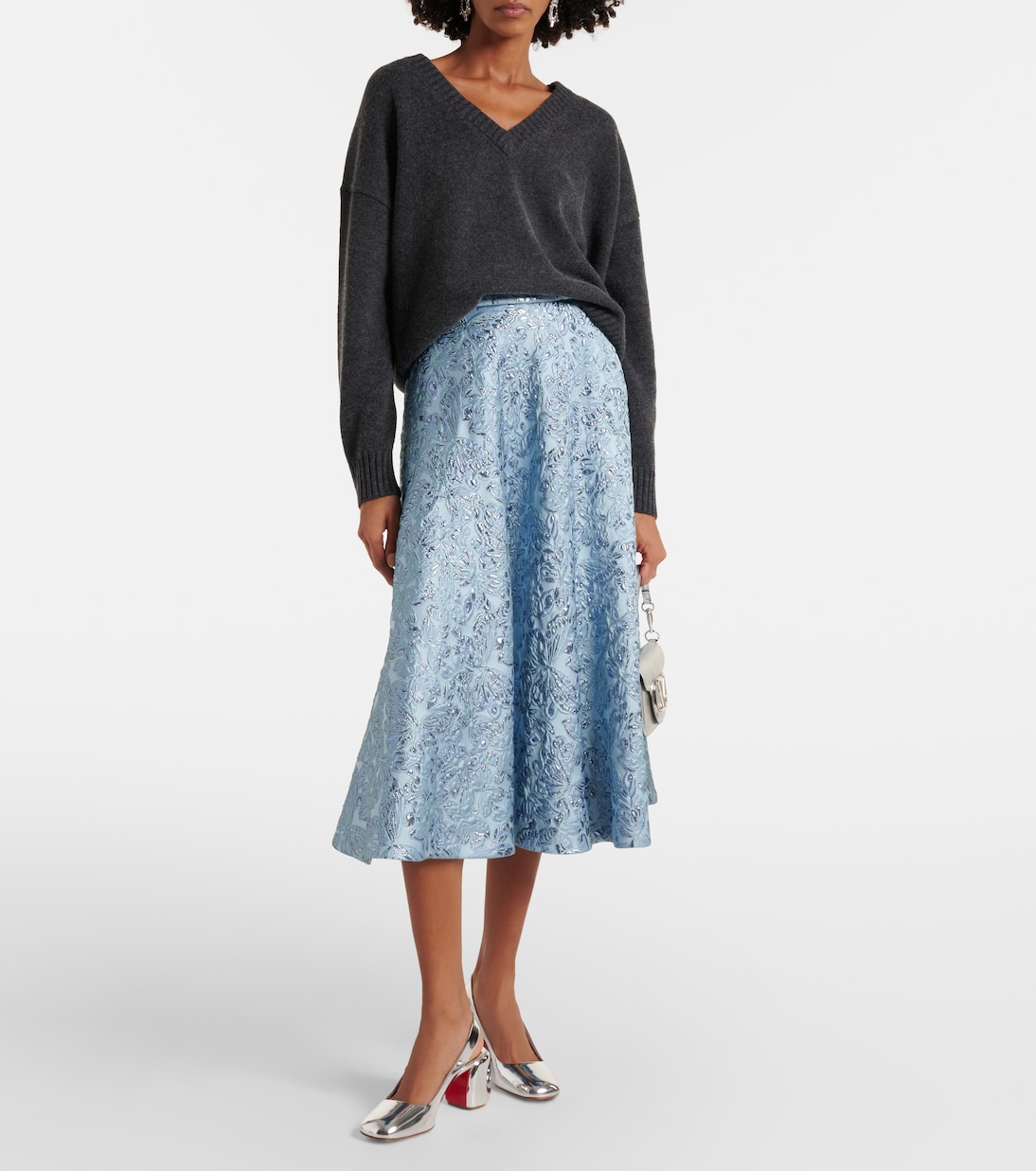 Minny 70 metallic leather slingback pumps | Christian Louboutin