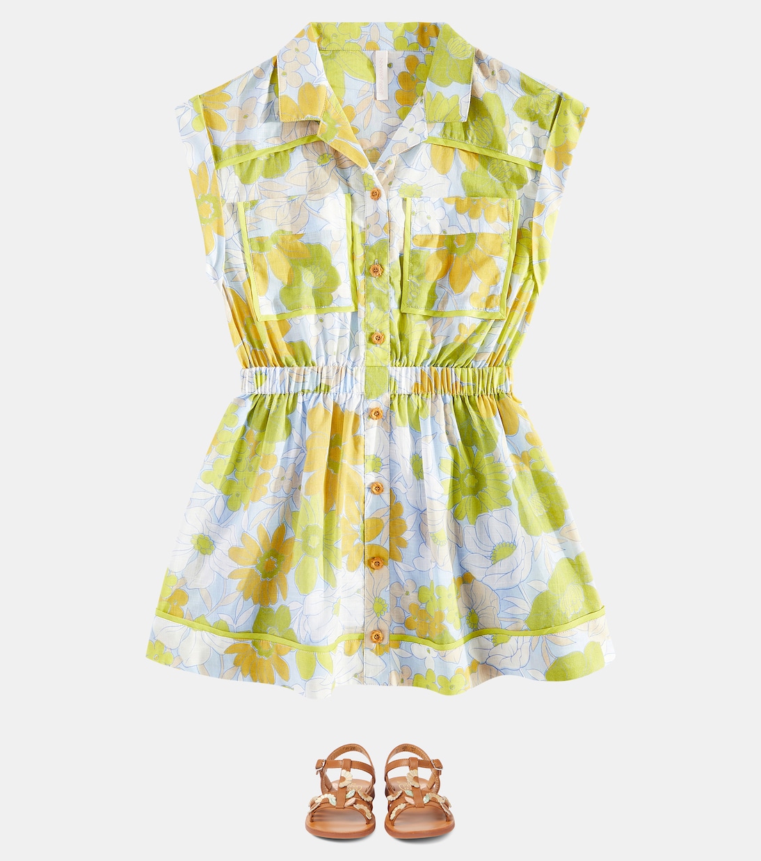 Pop floral cotton shirt dress | Zimmermann Kids