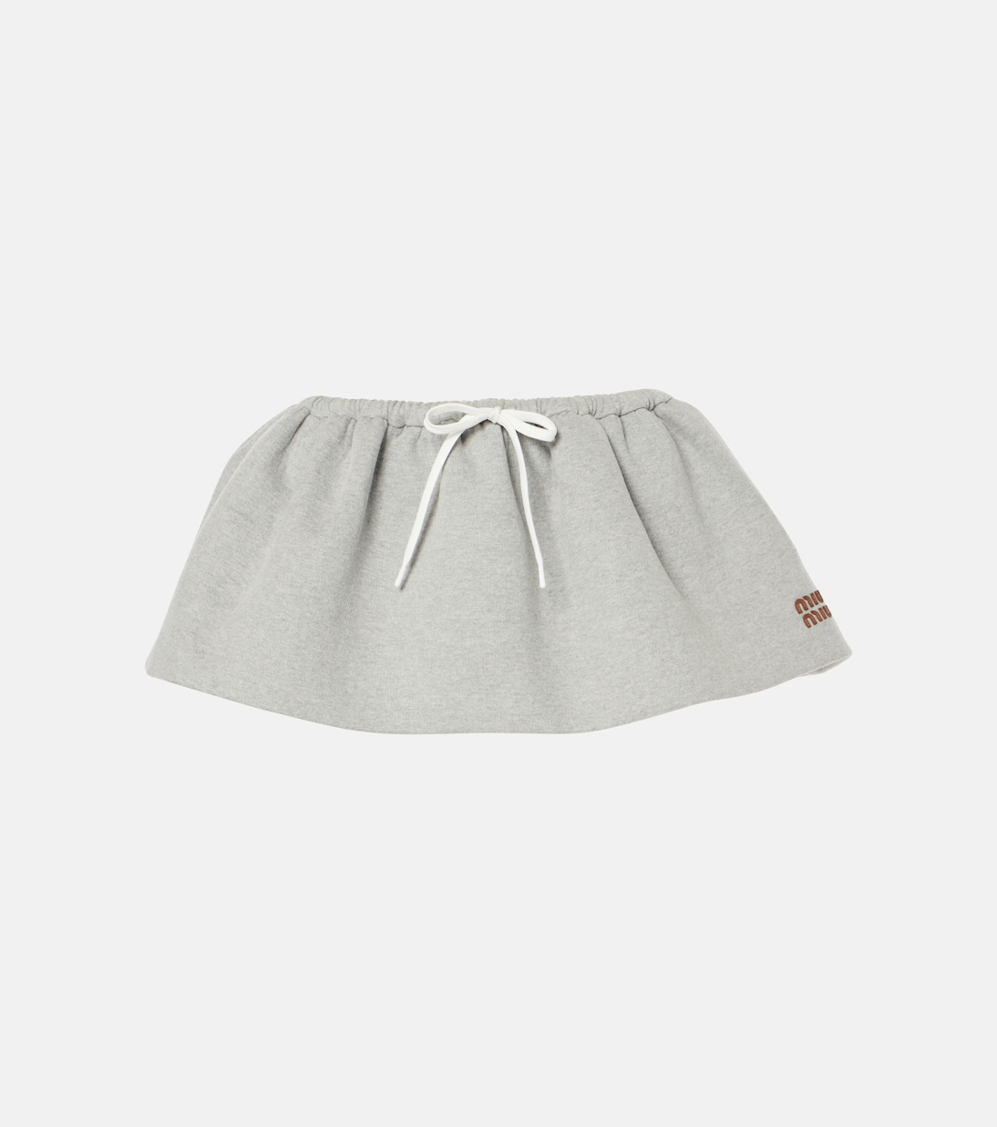 Mini-jupe en coton à logo | Miu Miu