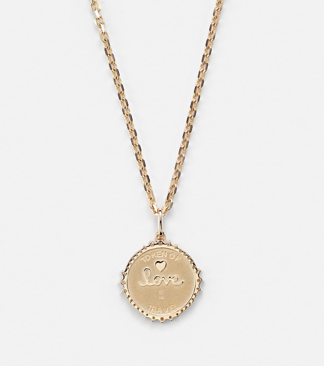 World Traveler 14kt gold pendant necklace with diamonds | Sydney Evan
