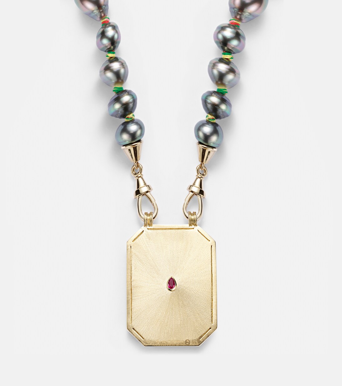 Collana Dragon in oro giallo 18kt con perle e rubini | Marie Lichtenberg