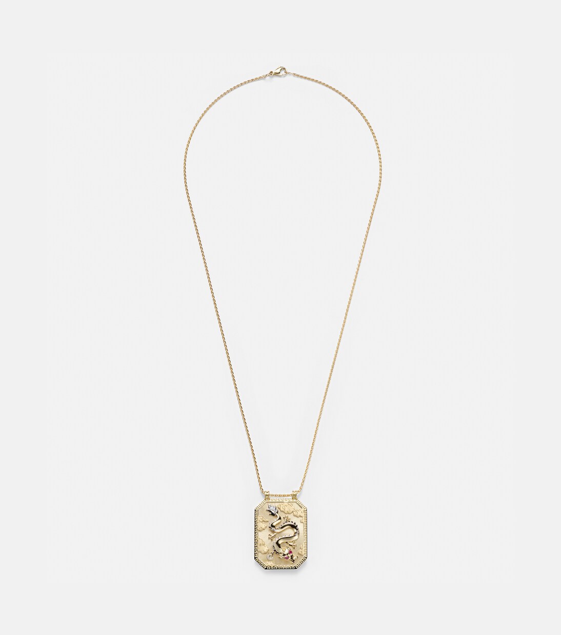 Collana Dragon in oro giallo 18kt con perle e rubini | Marie Lichtenberg