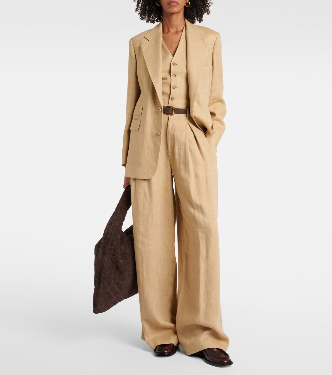 Pantalon ample Greer en soie et lin | Ralph Lauren Collection