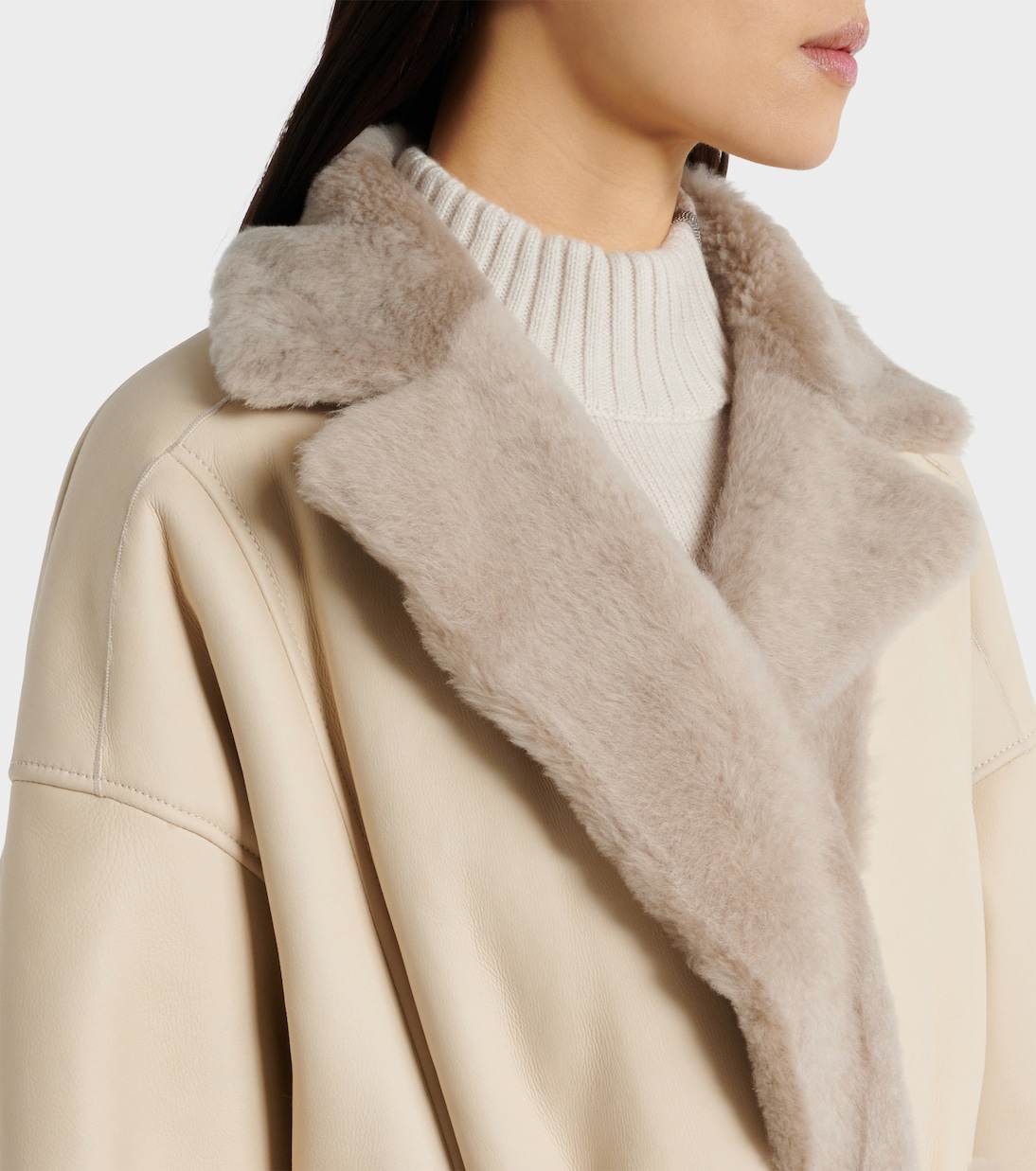 Abrigo de borrego y piel reversible | Brunello Cucinelli