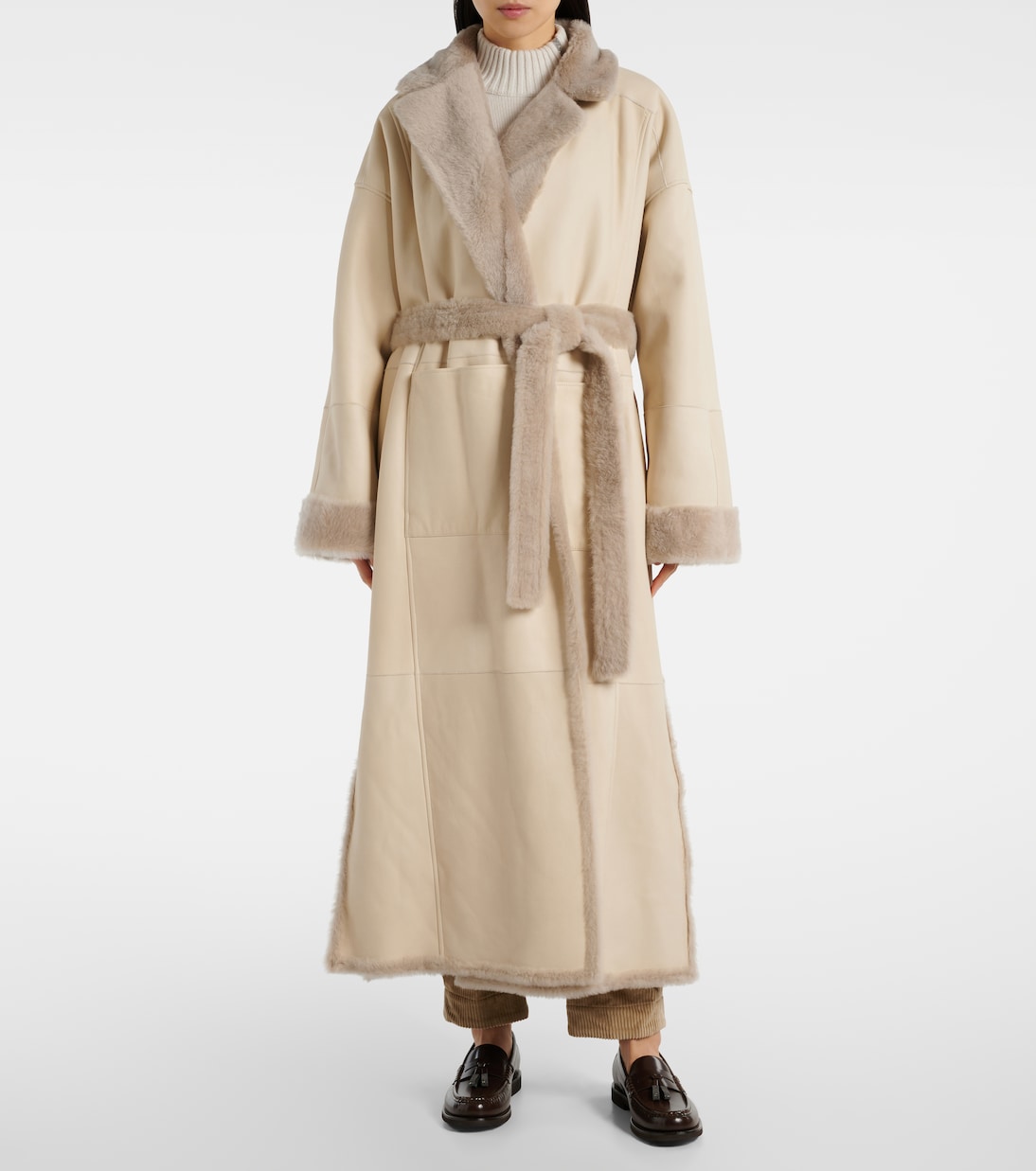 Abrigo de borrego y piel reversible | Brunello Cucinelli