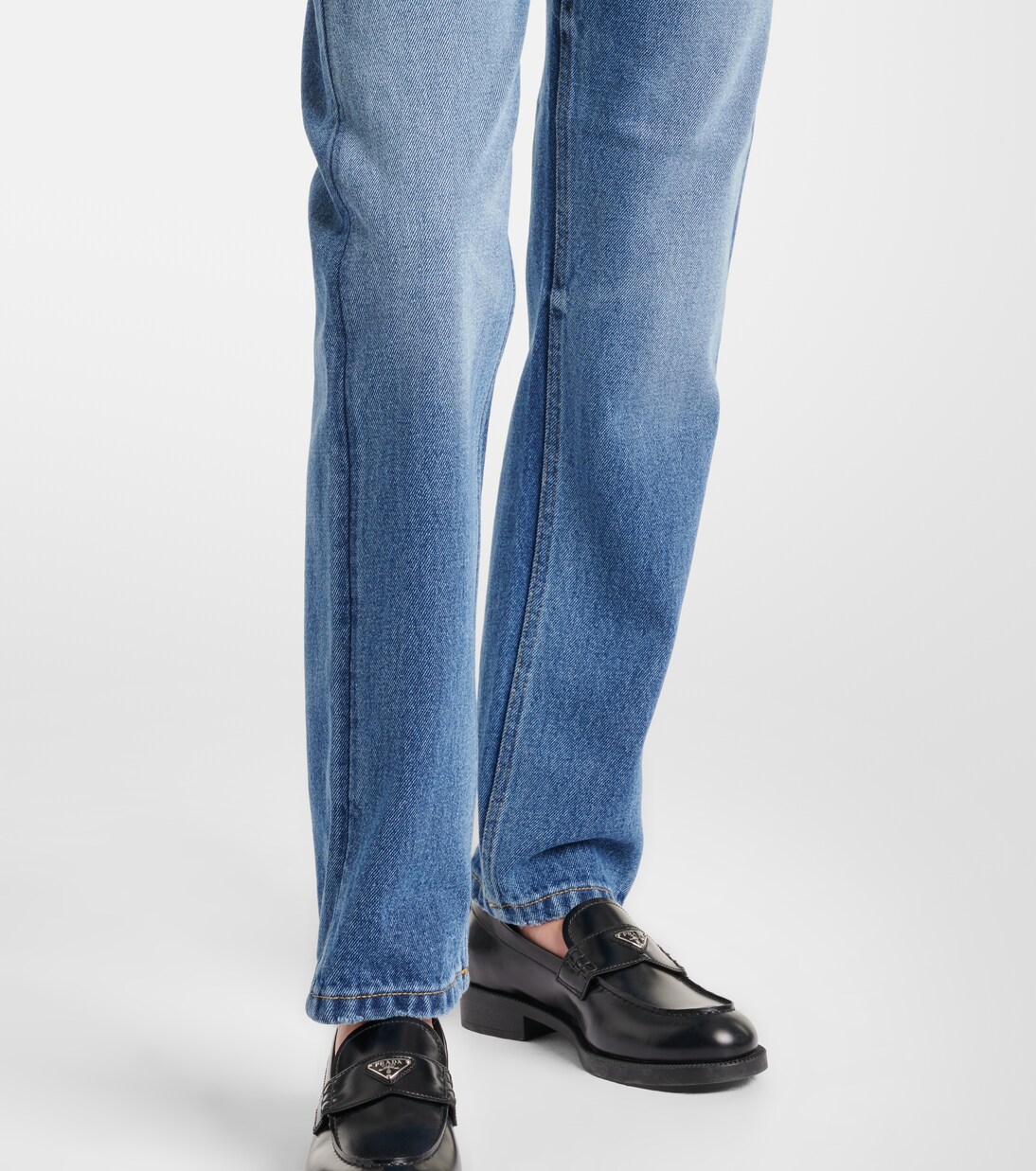Jeans rectos de tiro medio | Prada