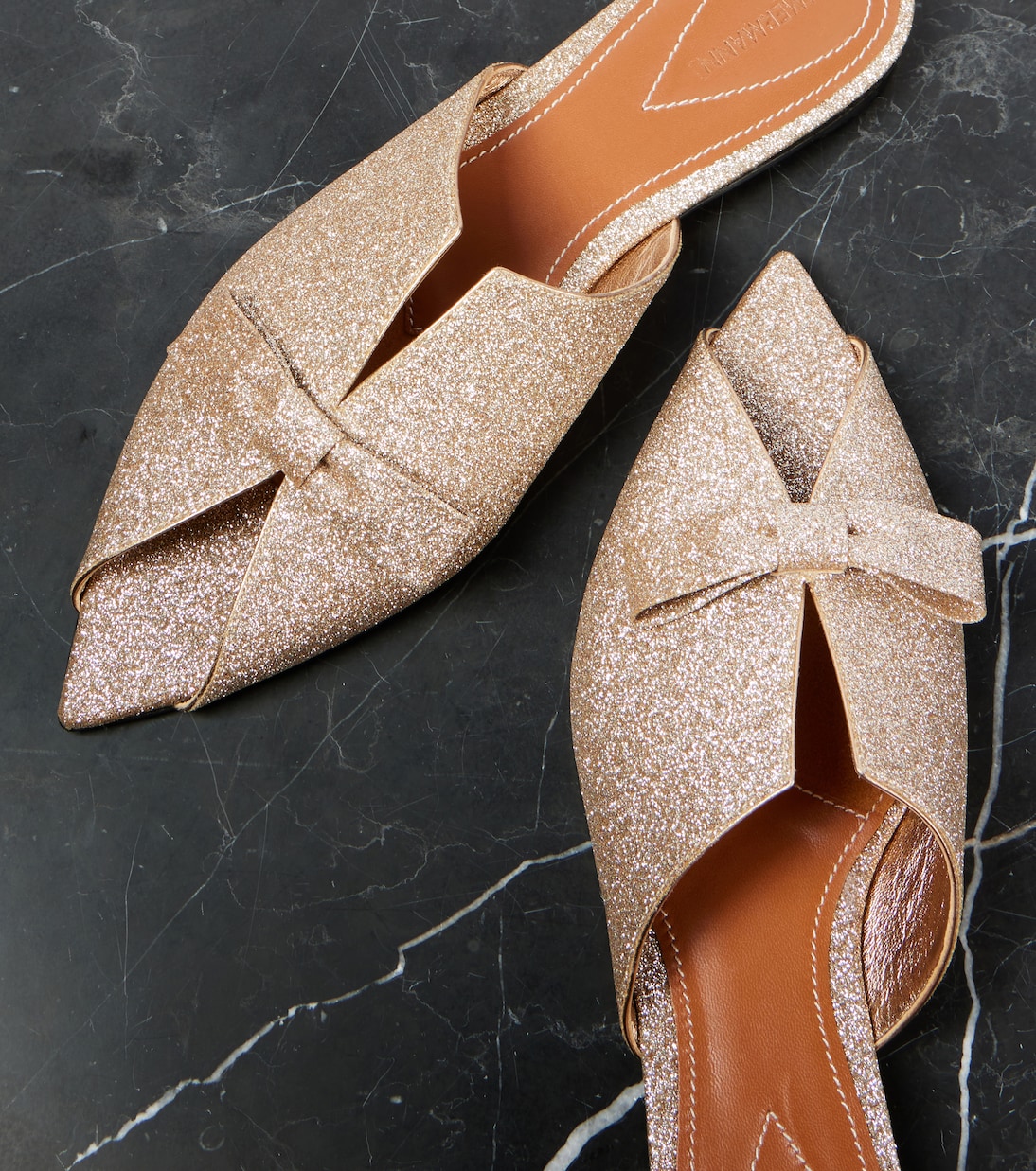 Tux glitter leather mules | Zimmermann