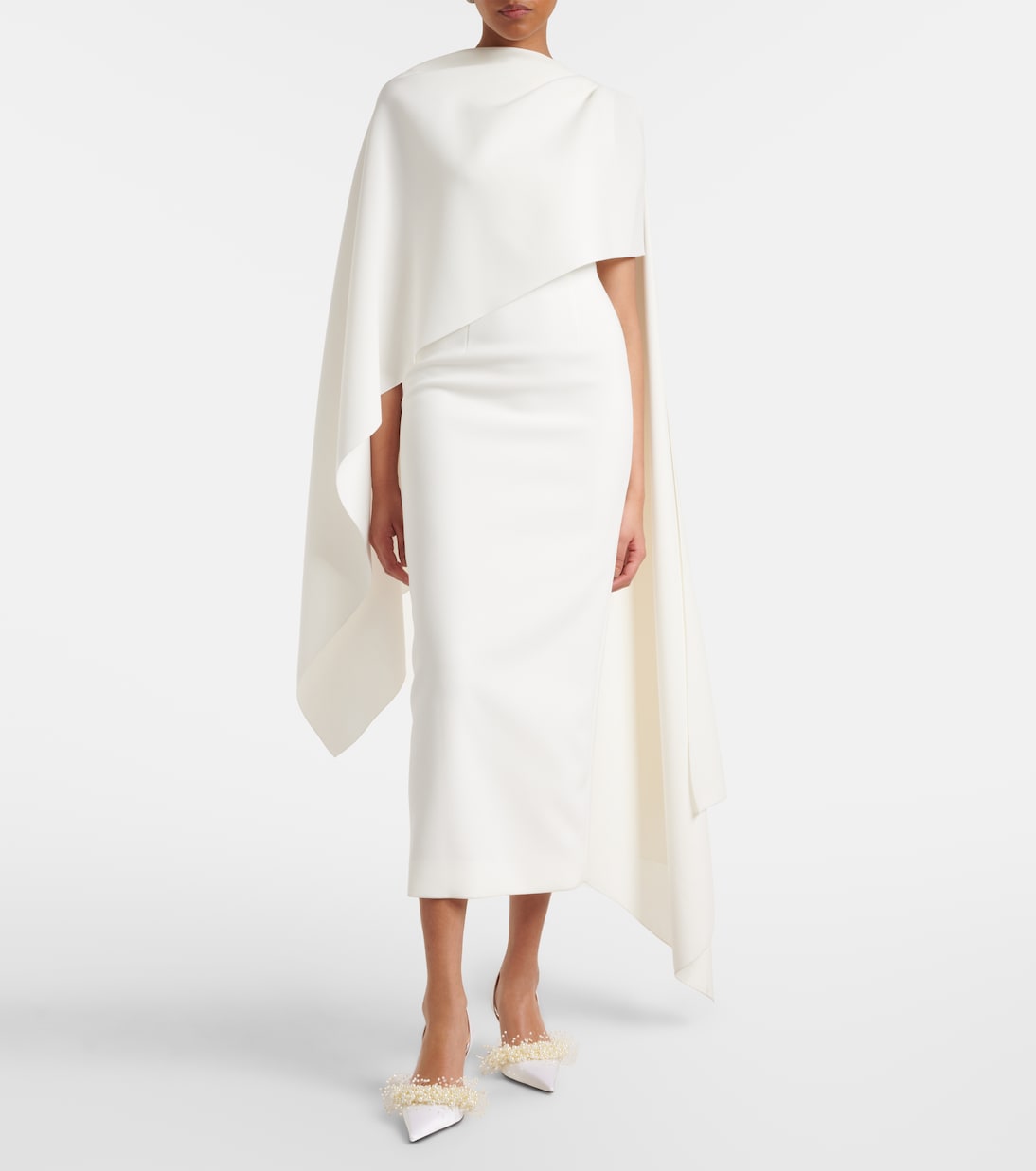 Floating Pearl 85 satin slingback pumps | Mach & Mach