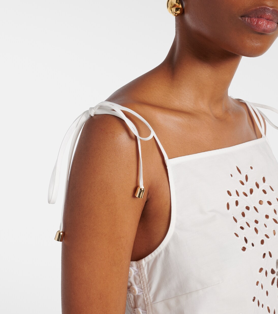 Embroidered cotton top | Self-Portrait