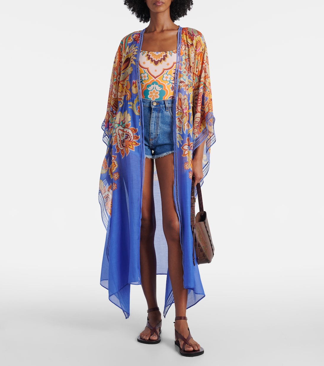 Printed cotton and silk beach cover-up | Etro