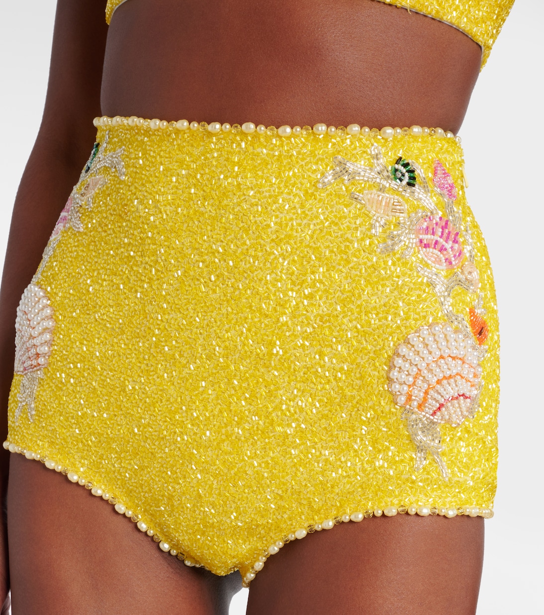 High-Rise Shorts Marina mit Kristallen | Clio Peppiatt