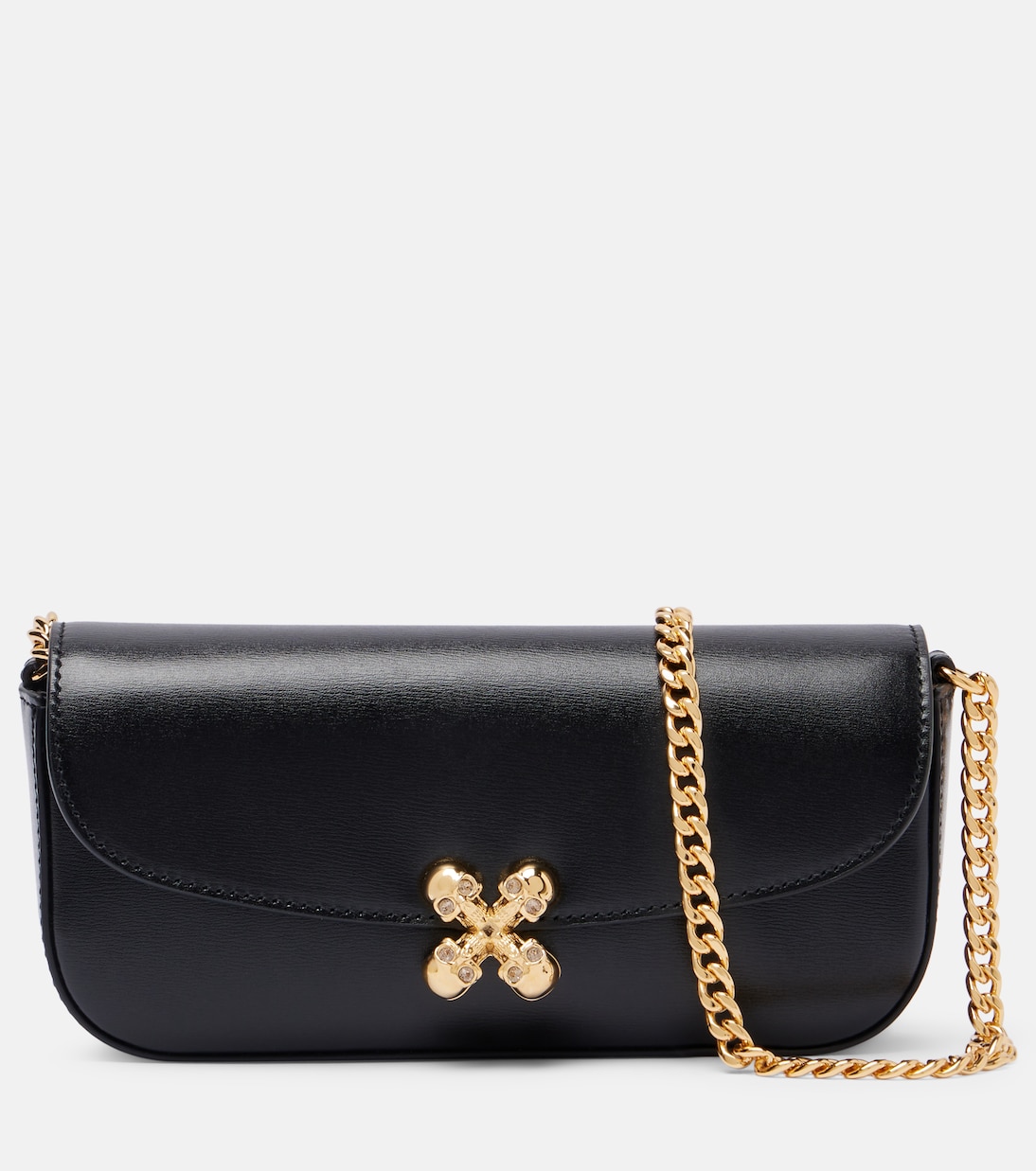 Skull Flower leather shoulder bag | McQueen